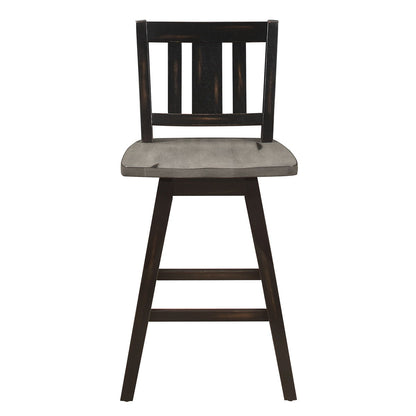 Amsonia - Swivel Counter Height Chair (Set of 2) - Black / Gray