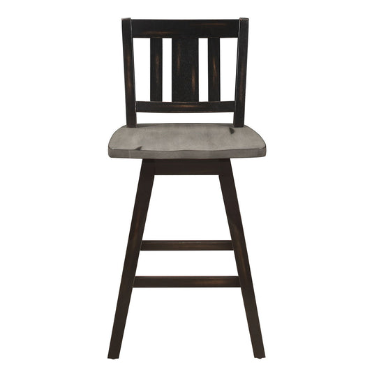 Amsonia - Swivel Counter Height Chair (Set of 2) - Black / Gray