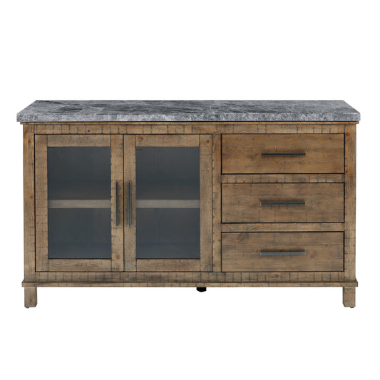 Grayson - Gray Marble Server - Light Brown