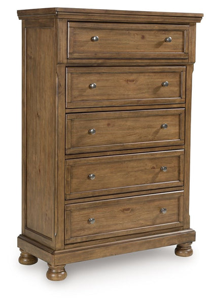 Vandenmore - Five Drawer Chest - Medium Brown