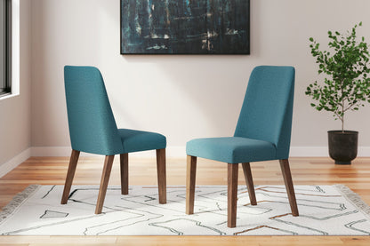 Lyncott - Dining Uph Side Chair (Set of 2) - Blue / Brown