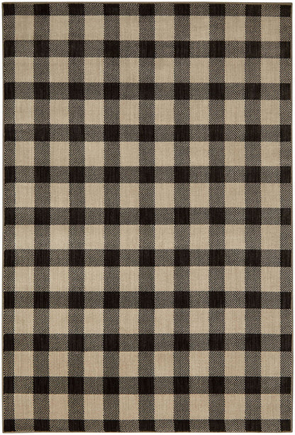 Kendrick - 5' x 7' Plaid Area Rug - Gingham Onyx Fabric