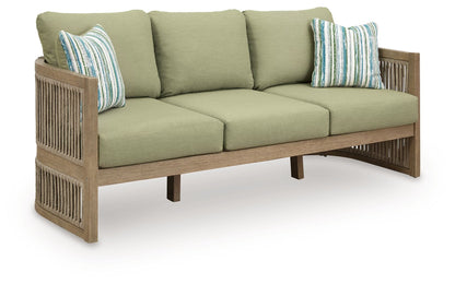 Vision Lane - Sofa With Cushion - Beige / Green