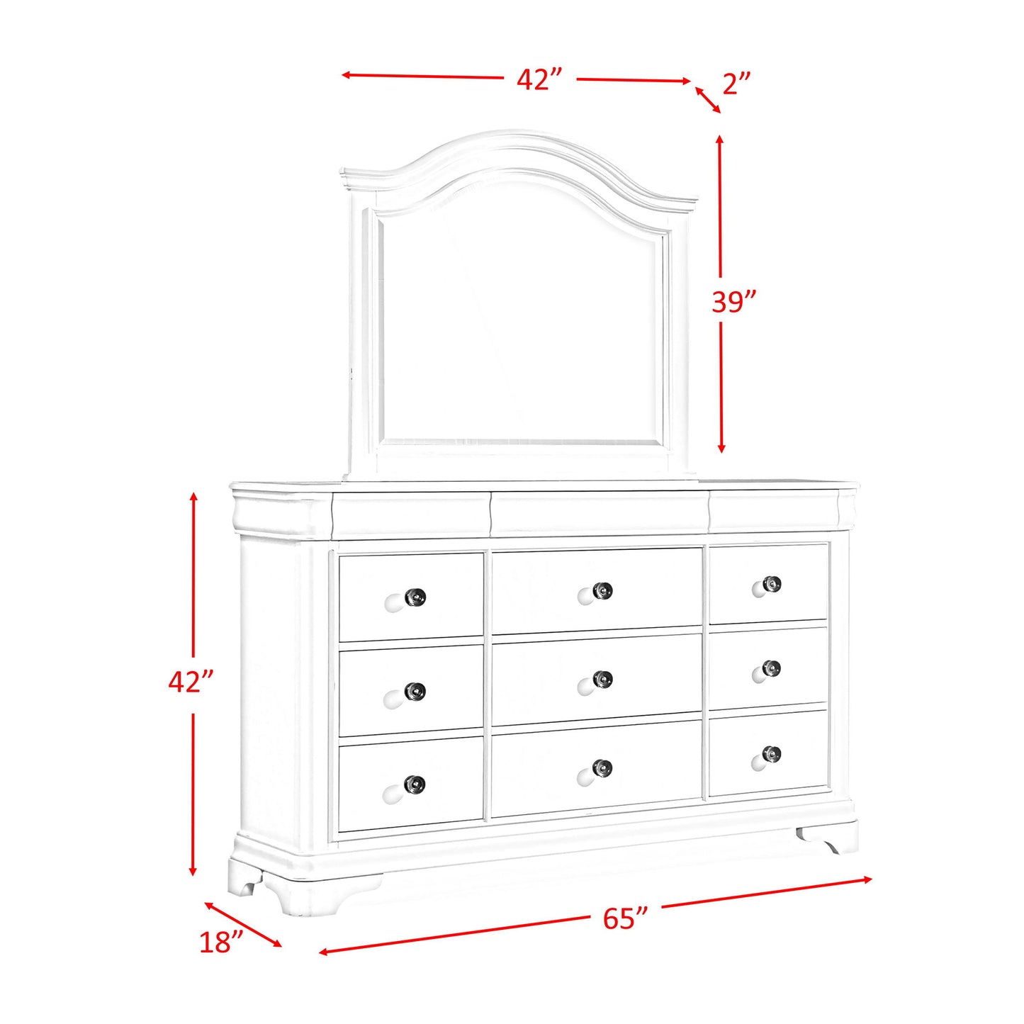 Cameron - Dresser & Mirror Set - Cherry