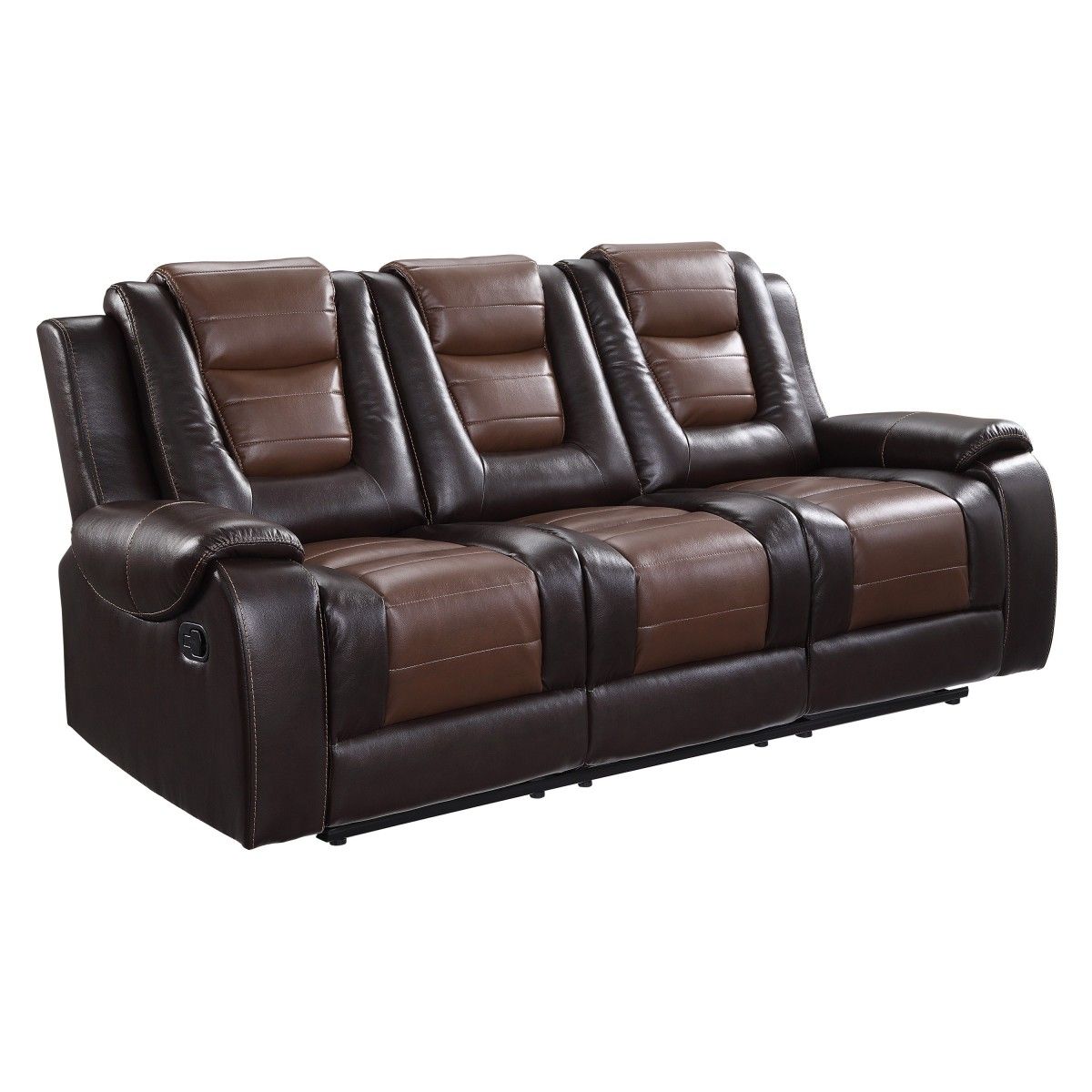 Briscoe - Double Reclining Sofa With Center Drop-Down Cup Holders - 2-Tone