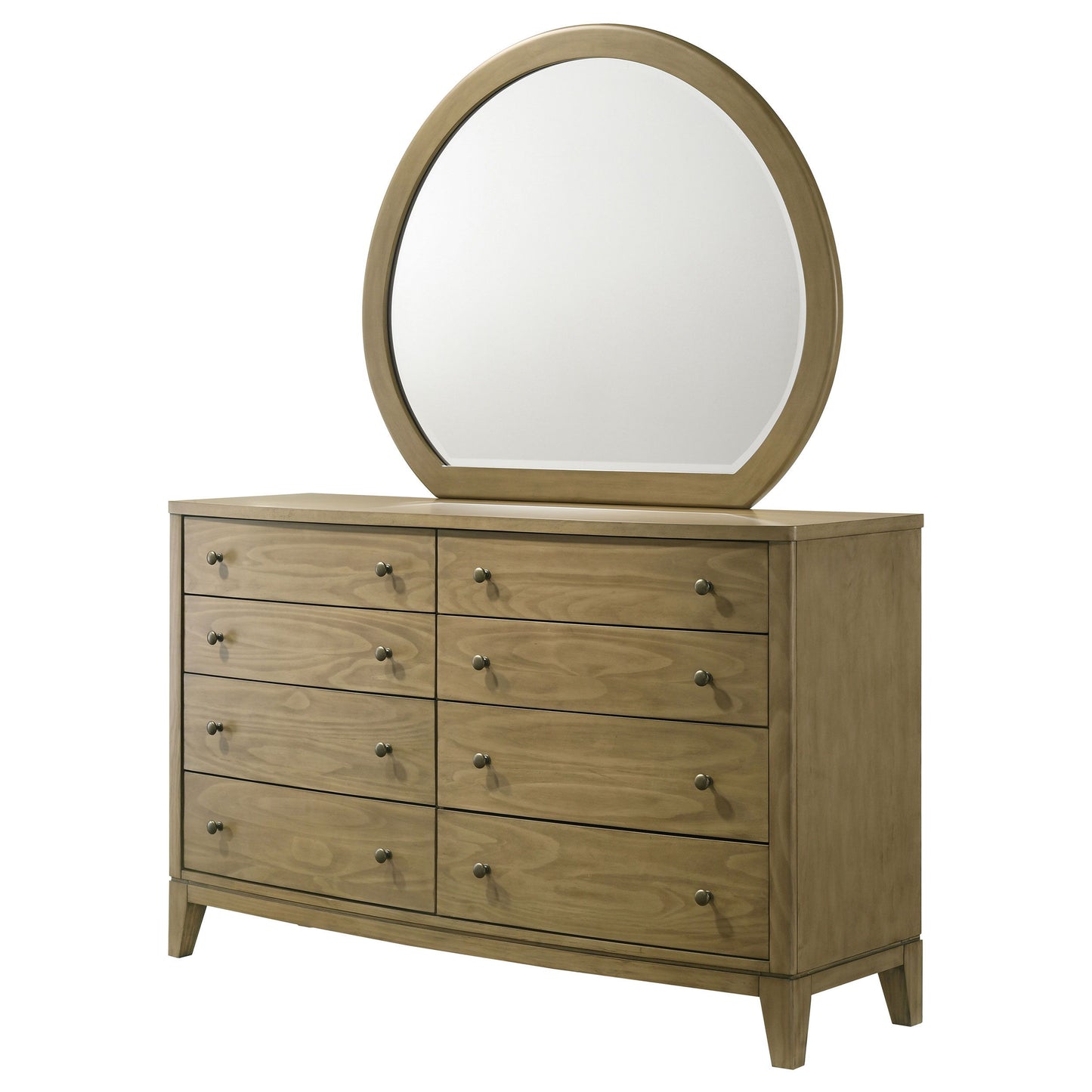 Granada - 8-Drawer Dresser And Mirror - Natural Pine