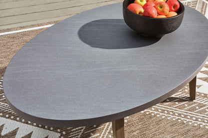 Francis Beach - Oval Cocktail Table - Natural / Gray