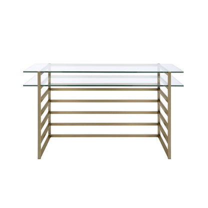 Shona - Desk - Antique Gold & Clear Glass