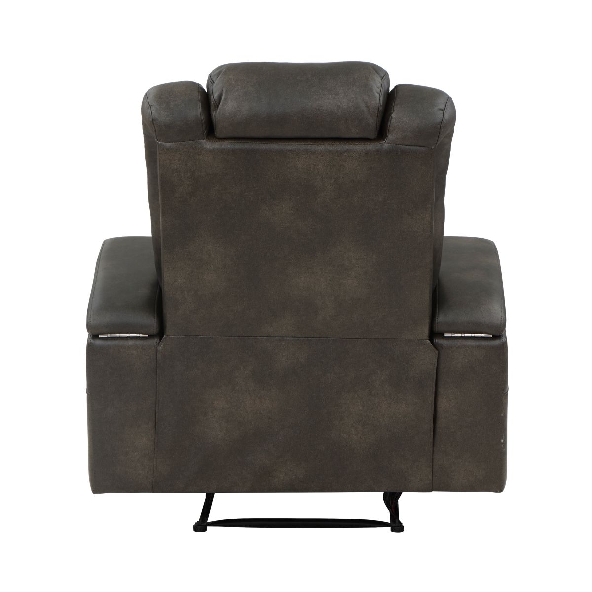 Tabor - Power Reclining Chair With Power Headrest And Storage Arms, Cup Holders - Brownish Gray