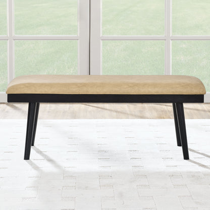 Vida Black - PU Dining Bench - Sand / Black