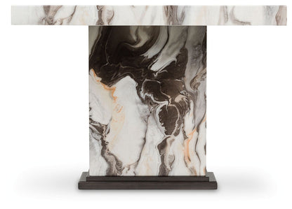 Jazmore - Dining Table - Dark Brown / Beige