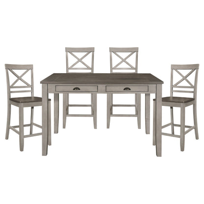 Brightleaf - 5 Piece Dining Room Set (Table & 4 Side Chairs) - Gray