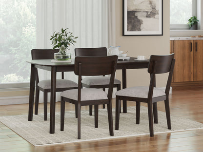 Dantenton - Dining Room Table Set (Set of 5) - Merlot