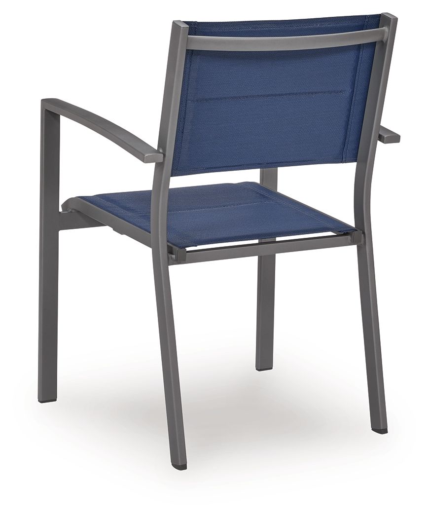 Point Bonita - Sling Arm Chair (Set of 4) - Blue / Gray