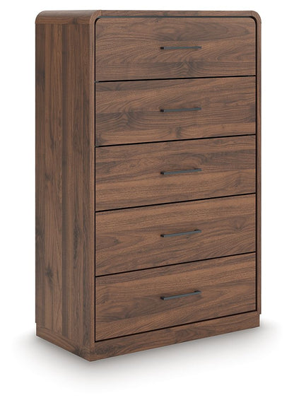 Hollinaze - Five Drawer Chest - Walnut Brown