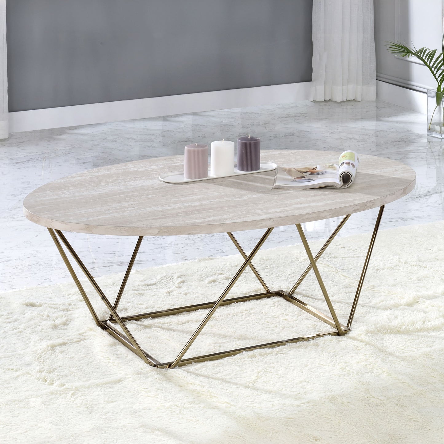 Rowyn - Faux Marble Top Table